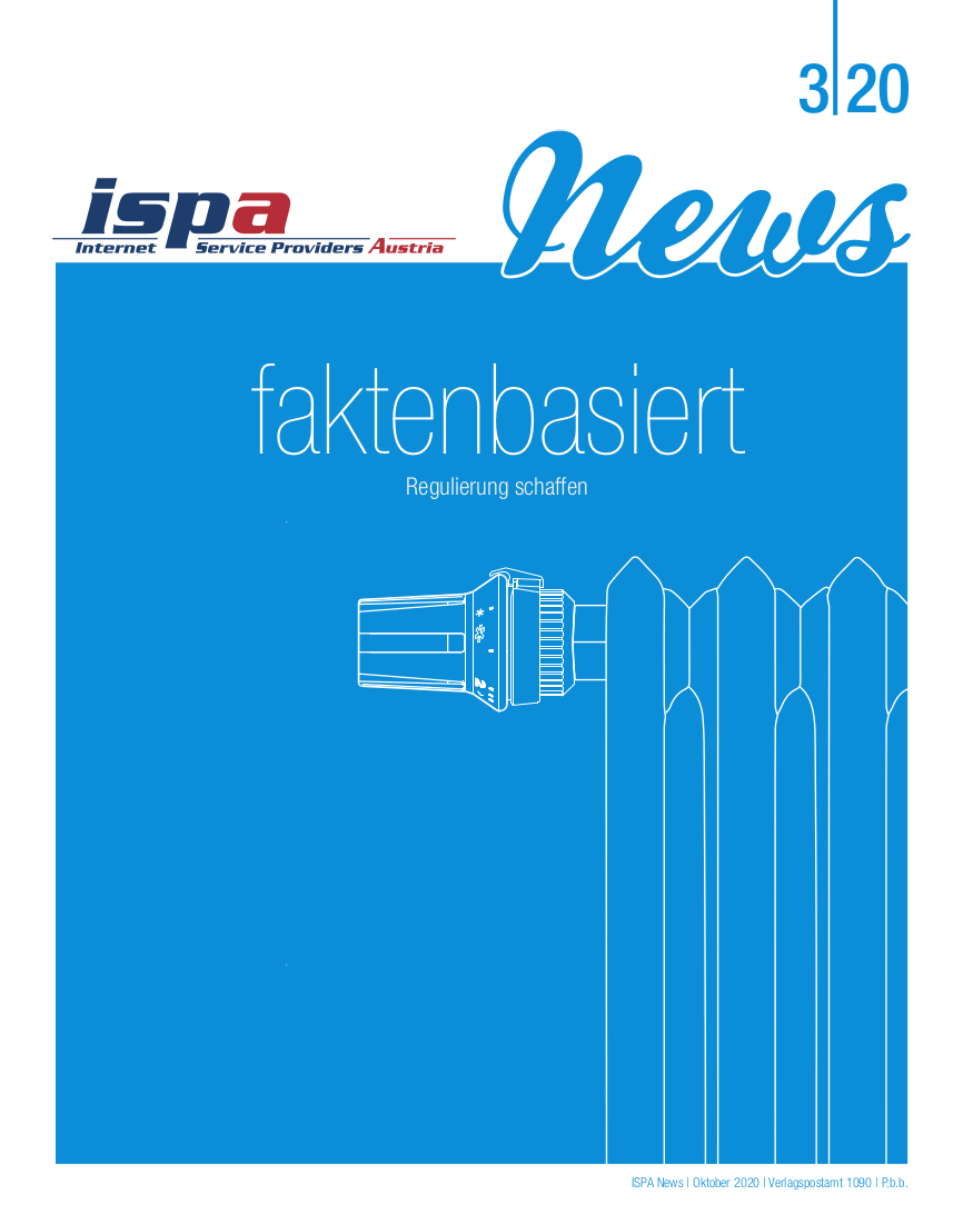 Cover ISPA News 3/20 mit dem Titel faktenbasiert Regulierung schaffen