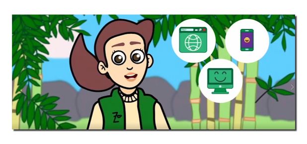 Vorschaubild für die Videos Online-Zoo: Direktorin Elsa erklärt das Internet