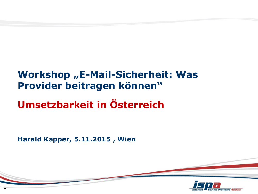 Coverbild der Präsentation RTR Workshop E-Mail-Sicherheit Coverbild der Präsentation RTR Workshop E-Mail-Sicherheit