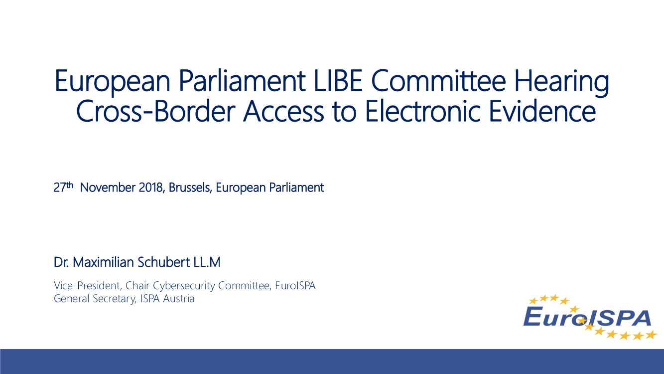 <span style="font-size: 12px; ">Präsentation im EU-Parlament zu E-Evidence (LIBE Ausschuss)</span>