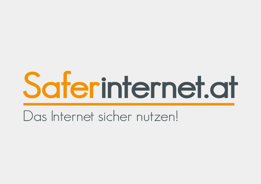 Saferinternet Logo Logoschriftzug Saferinternet.at in den Farben schwarz und orange